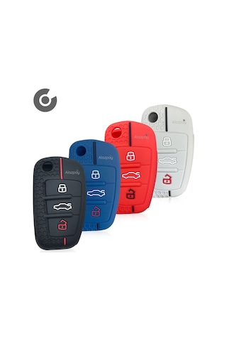 Audi A1 A3 A4 A5 A6 A7 & Q3 Q5 Q7 Q8 & Tt S3 S4 S6 Rs Silikon Anahtar Kılıfı Kırmızı