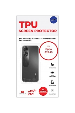 Oppo A78 4g Mat Arka Ve Yan Koruyucu Tpu Film
