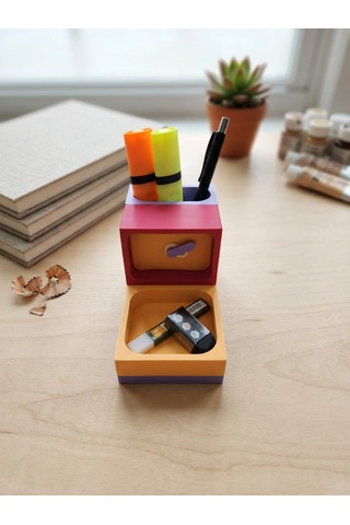 Elarıo Prizma Organizer Mıknatıslı Ve Saatli Masaüstü Organizer Set1 Çok Renkli