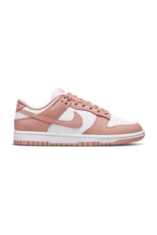 Nike Dunk Low Leather Unisex Sneaker Hakiki Deri Beyaz Pembe Spor Ayakkabı
