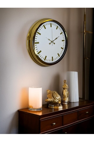 Büro Ev Ofis Hediyesi İçin 40cm Golden Trend Prestij Duvar Saati Diğer 07802597