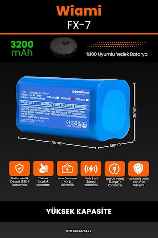 Wiami Fx 7 3200mAh Robot Süpürge Bataryası