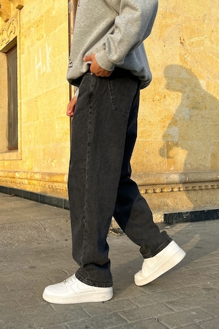 Flaw Basic Kar Yıkama Baggy Jean Siyah Siyah