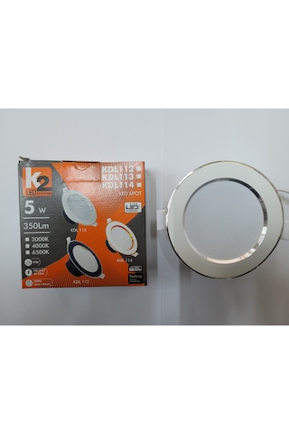 Kendal Kdl-112 Beyaz Işık Beyaz Kasa Krom Detaylı 5 Watt Led Spot 2 Adet Beyaz - Gümüş