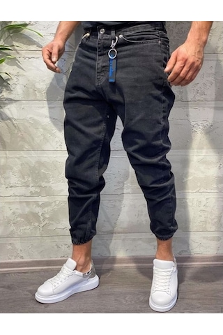 Erkek Paçası Lastikli Boyfriend Kot Jogger Pantolon (491079092)