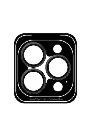 Apple iPhone Uyumlu  16 Pro / 16 Pro Max - 17 Pro / 17 Pro Max Kamera Ve Lens Koruyucu - Siyah