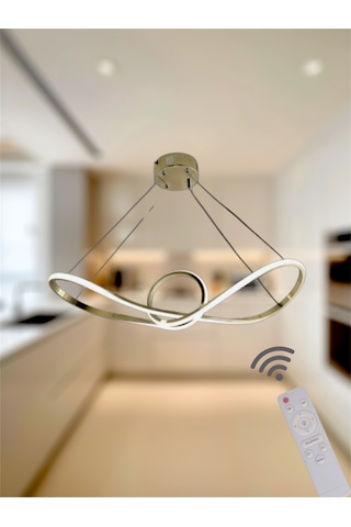 Ey Shop Eskitme Papyon Model 3 Renk Led Kumandalı Avize Eskitme - Gold