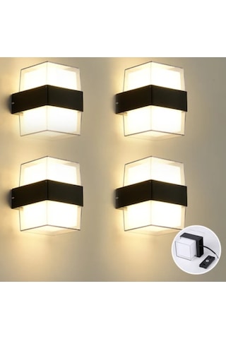 4 Adet Duvar Lambası Led Işık 12w 3200k Gün Işığı Su Geçirmez Gün Işığı