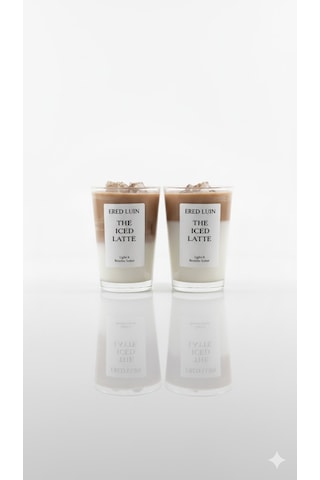 Iced Latte Kokulu Mum Özel Tasarım Beyaz - Kahverengi