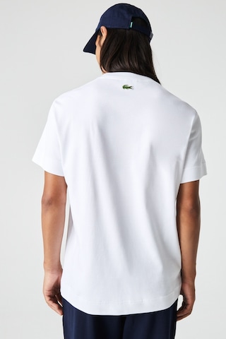 Lacoste Relaxed Fit Mens Tee Bisiklet Yaka Organik Pamuk Erkek Tişört Beyaz