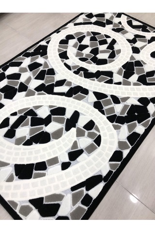 Kaşmir Halı Jade 146X233 Je 0024-03 Siyah Beyaz 4 M2 Halı !
