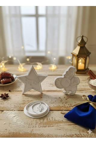 Ramazan Ayı Temalı Kurabiye Kalıbı Seti 3'lü Beyaz