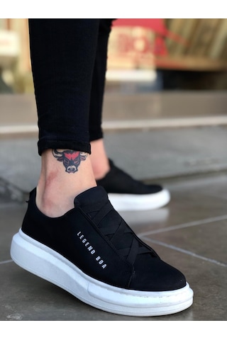 Yüksek Taban Çapraz Bant Siyah Beyaz Erkek Ayakkabı Sneaker Spor Ayakkabı Siyah - Beyaz Yüksek Taban Çapraz Bant Siyah Beyaz Erkek Ayakkabı Sneaker Spor Ayakkabı Siyah - Beyaz