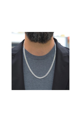 Elips Gurmet 5mm 60cm Gümüş Erkek Zincir Gümüş