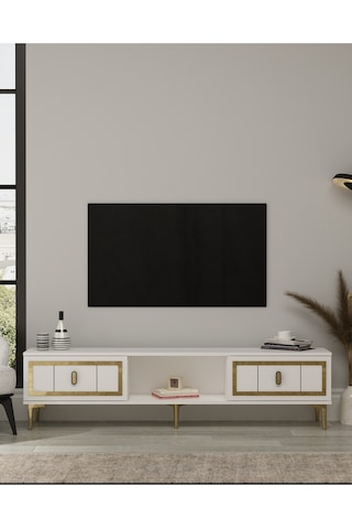 Orionct Tv Sehpası Beyaz-altın Beyaz-altın