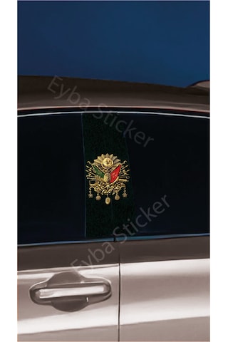 Araç Kapı Direk Kaplama Folyosu Osmanlı Mührü Desenli Drk25 Sağ Sol Takım 2 Adet - 22x50 Cm