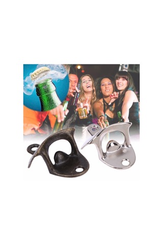 2 Adet Vintage Şişe Açıcı Duvara Monte Şarap Birası Açıcı Gümüş Diğer