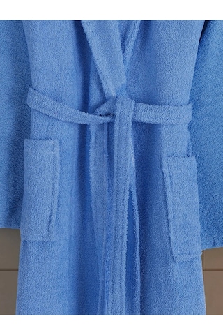 Mavi Büyük Beden Şalyaka Pamuklu Hamam Sauna Banyo Battal Kadın Erkek Unisex 3xl 4xl Bornoz