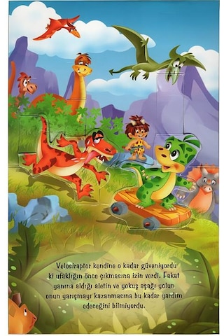2 Yaş Mini Hareketli Kitaplar – Velosiraptor Ve Yarışma (Çiçek Y