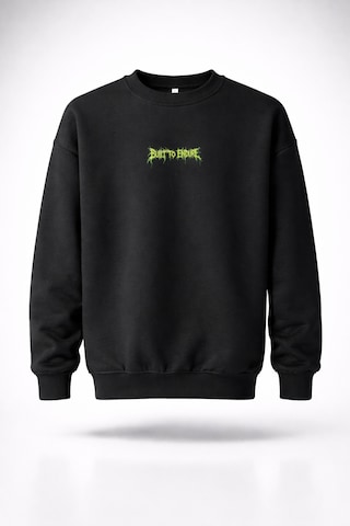 Dark Line %100 Pamuk Unisex Siyah Oversize Sweatshir Buıld To Endure Siyah