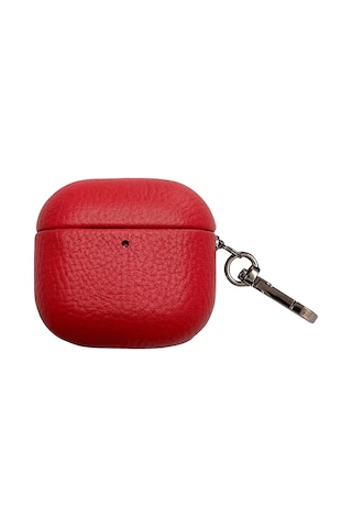 Pıılı Apple Uyumlu AirPods 4.nesil Leather Case Kulaklık Kılıfı Kırmızı