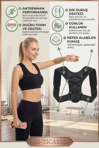 Dik Duruş Korsesi Postür Düzeltici Sırt Ve Omuz Destekleyici Skolyoz Ayarlanabilir Korse
