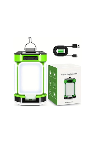 Xuweiwei Yeşil Kamp Lambası Ayarlanabilir Parlaklık 5 Aydınlatma Modu Toz Su Geçirmez Ip54 Kampçılık Acil Durum Yeşil