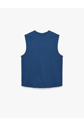 Koton Dikiş Detaylı Pamuklu Kolsuz Bisiklet Yaka Basic Spor Atlet Lacivert 6sam30038nk