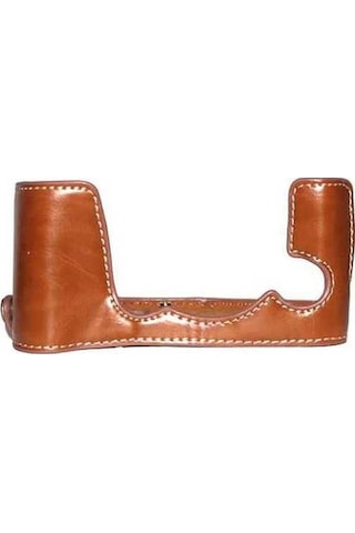 Pazly Fujifilm X-e3 Kamera İçin Pu Deri Alt Kabuk Koruyucu Yarım Kasa - Kahverengi