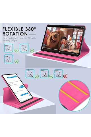 Samsung Galaxy Tab S9 Fe 10.9 Inç Tablet Uyumlu 360 Döner Pu Deri Kılıf Seti Sm-x510 Kılıf