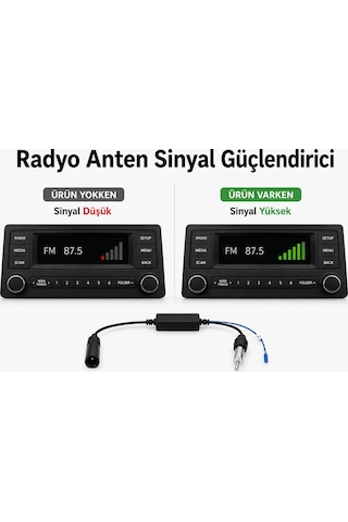 Araç Radyo Anten Güçlendirici - Xca-11 - Araç Radyo Anteni Sinyal Güçlendirici - Teyp Anten Sinyal G