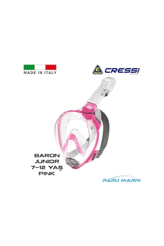 Cressi Baron Junior 7-12 Yaş PINK Tam Yüz Maskesi