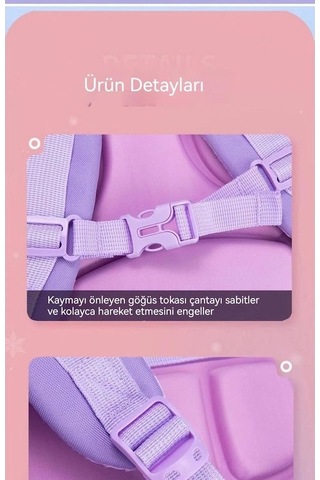 Youtek Sevimli Çocuk Sırt Çantası - Büyük Kapasiteli Mor Okul Çantası Mor