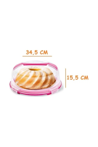 Evefix Kek Fanusu Ve Pasta Fanusu Kilitli Kapaklı Kek Fanusu 7 Lt. Milenyum Pembe Diğer