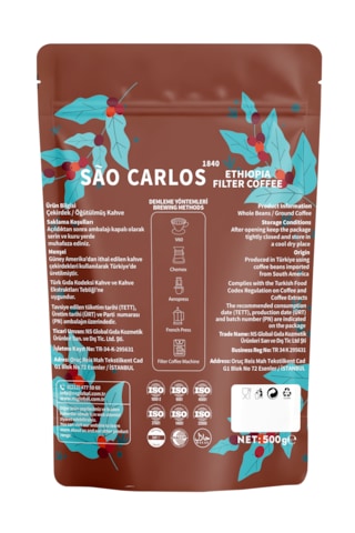 Ethiopia Filtre Kahve 500 Gr Etiyopya Lekempti Single Origin Çekirdek