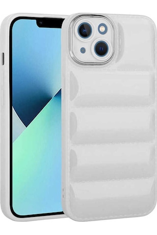Apple Uyumlu iPhone 14 Plus Kılıf Kamera Korumalı Parlak Airbag'li Zore Galya Kapak Beyaz