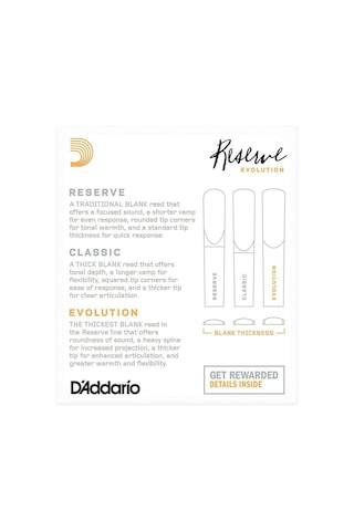 D'addario Reserve Evolution Clarinet Reeds 3,5 + - Dce10355 Sib K