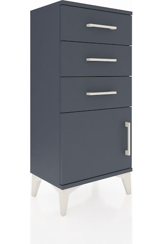 Arges Komodin 3 Çekmeceli Tek Kapaklı 44x30x96 Antrasit-antrasit Antrasit