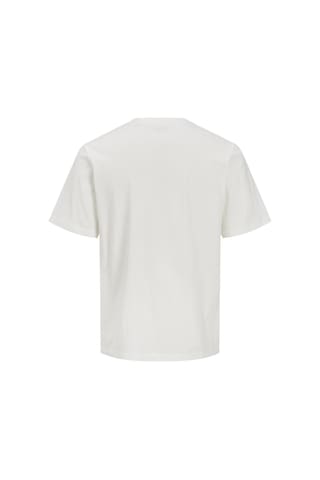 Jack & Jones Erkek Bisiklet Yaka Gögüs Baskili Tisört - Noge - 12310399 Beyaz