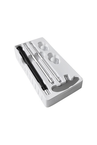 Qingmipy 4 Bölümlü Golf Pütü Seti: Kolay Taşınabilir, Çocuk Ve Yetişkin İçin, Sağ/sol El Uyumlu, Zincirli Alaşımlı + Kauçuk Malzeme Siyah