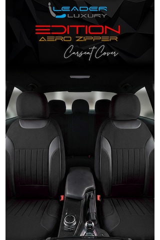 Volvo S80 Tay Tüyü Oto Koltuk Kılıfı Fermuarlı Ön Arka Set Siyah Edition SİYAH