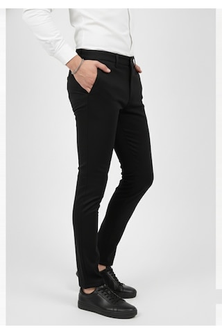Deepsea Erkek Siyah Modern Fit Likralı Kumaş Pantolon Günlük & Ofis Kullanımı 2602020 Siyah
