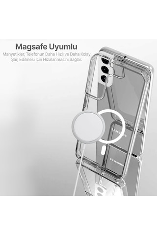 Samsung Galaxy Uyumlu S22 Kılıf Magsafe Özellikli Şeffaf Silikon Kapak