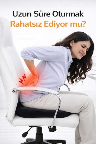 Visco Ortopedik Kuyruk Sokumu Minderi - Hafızalı Köpük Oturma Destek Yastığı