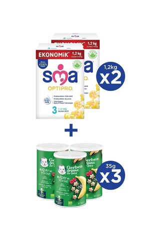 Sma Optıpro 3 1-3 Yaş Devam Sütü 2x1200g + Gerber Organıc Buğday Ve Pirinçli Atıştırmalık 3x35g