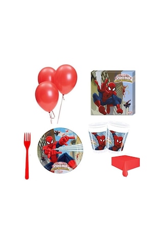 8 Kişilik Örümcek Adam Doğum Günü Parti Malzemeleri Spiderman