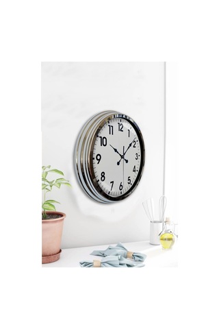 Krom Elegance 40 Cm Metal Standart Duvar Saati Krom