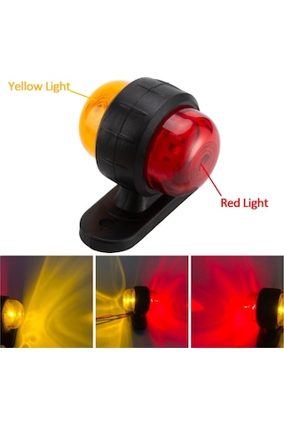 MİNİ TAKOZ TEK LEDLİ SARI-KIRMIZI 12V-24V