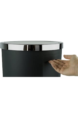 Primanova Lenox Plastik Döner Kapaklı Çöp Kovası 35 LT Siyah