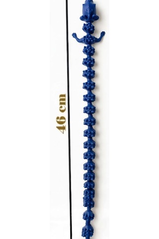 Hareketli Eklemli Yeşil Ejderha Figürü - 46 Cm Stres Oyuncağı - Esnek Eğitici Hayvan Figürü- Mavi